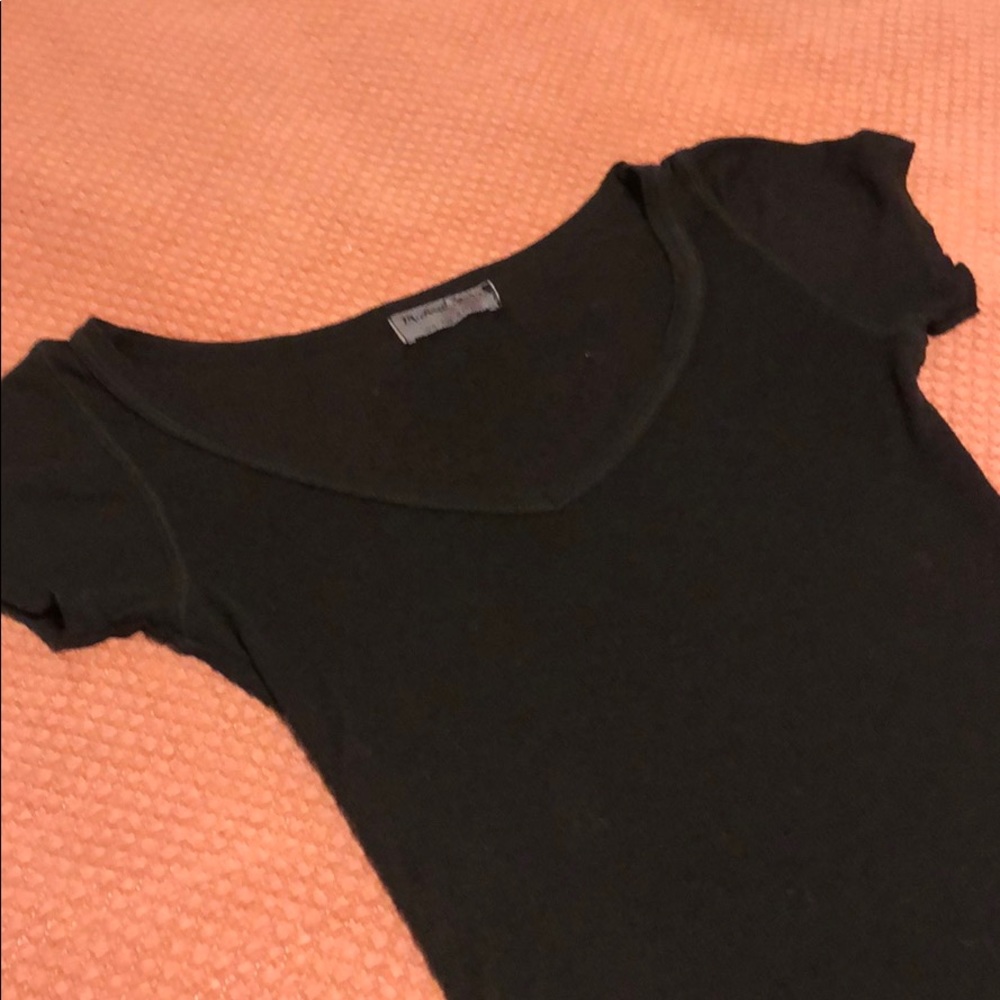 Sheer Fitted V-Neck Tee - Picture 2 of 7